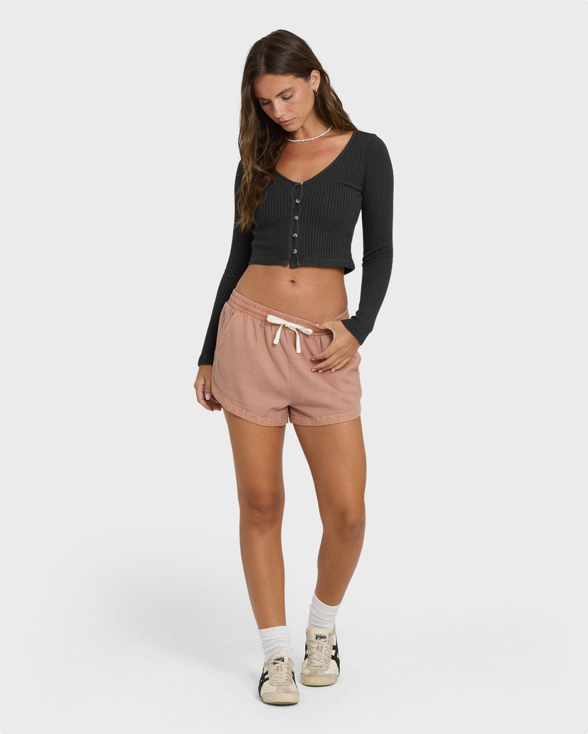 Paxton Long Sleeve Knit Top in Black Sands
