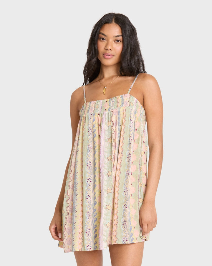 Dream of Me Mini Dress in Smoke Green