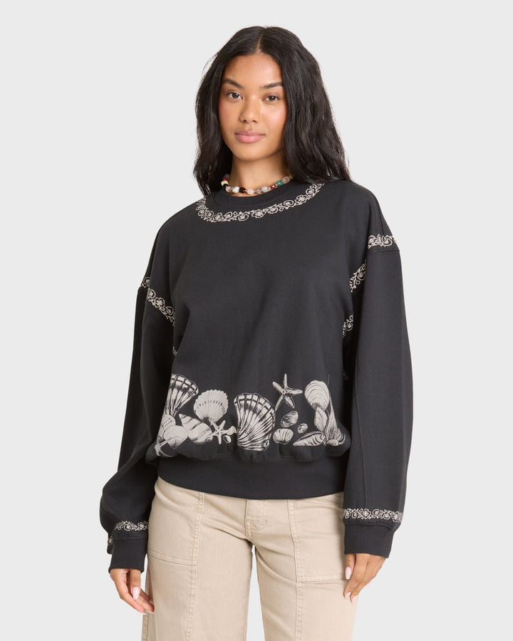 Sea Treasure Kendal Crew Sweatshirt in Black Sands