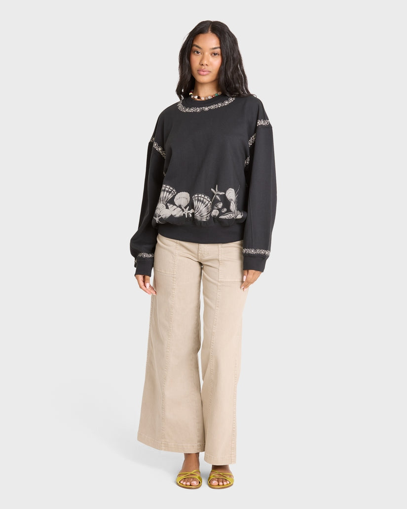 Sea Treasure Kendal Crew Sweatshirt in Black Sands