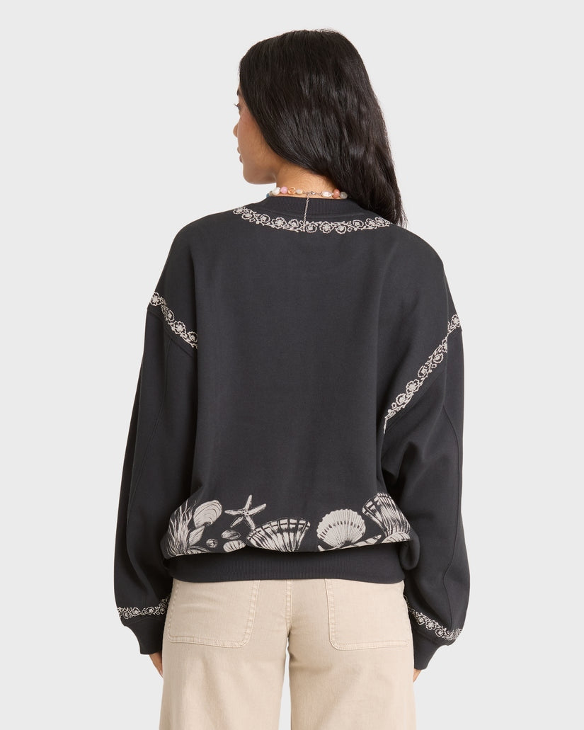 Sea Treasure Kendal Crew Sweatshirt in Black Sands