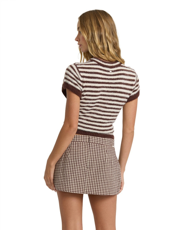 Dainty Check Skort in Teak
