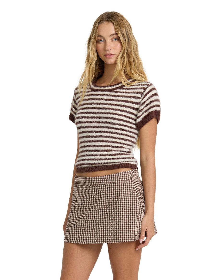 Dainty Check Skort in Teak