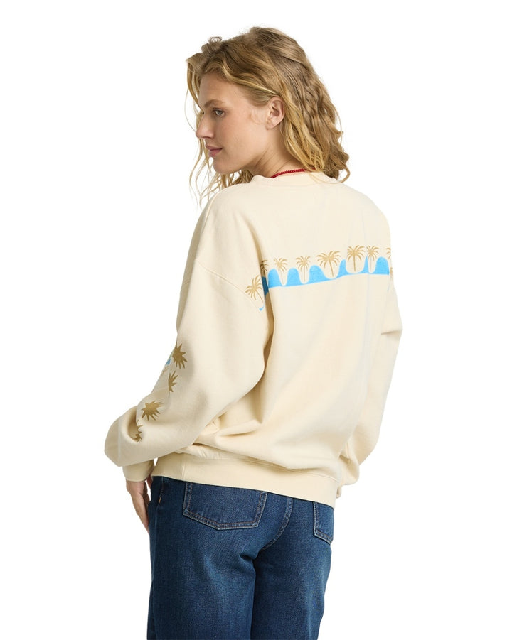 Ride in Crew Fleece in White Multi
