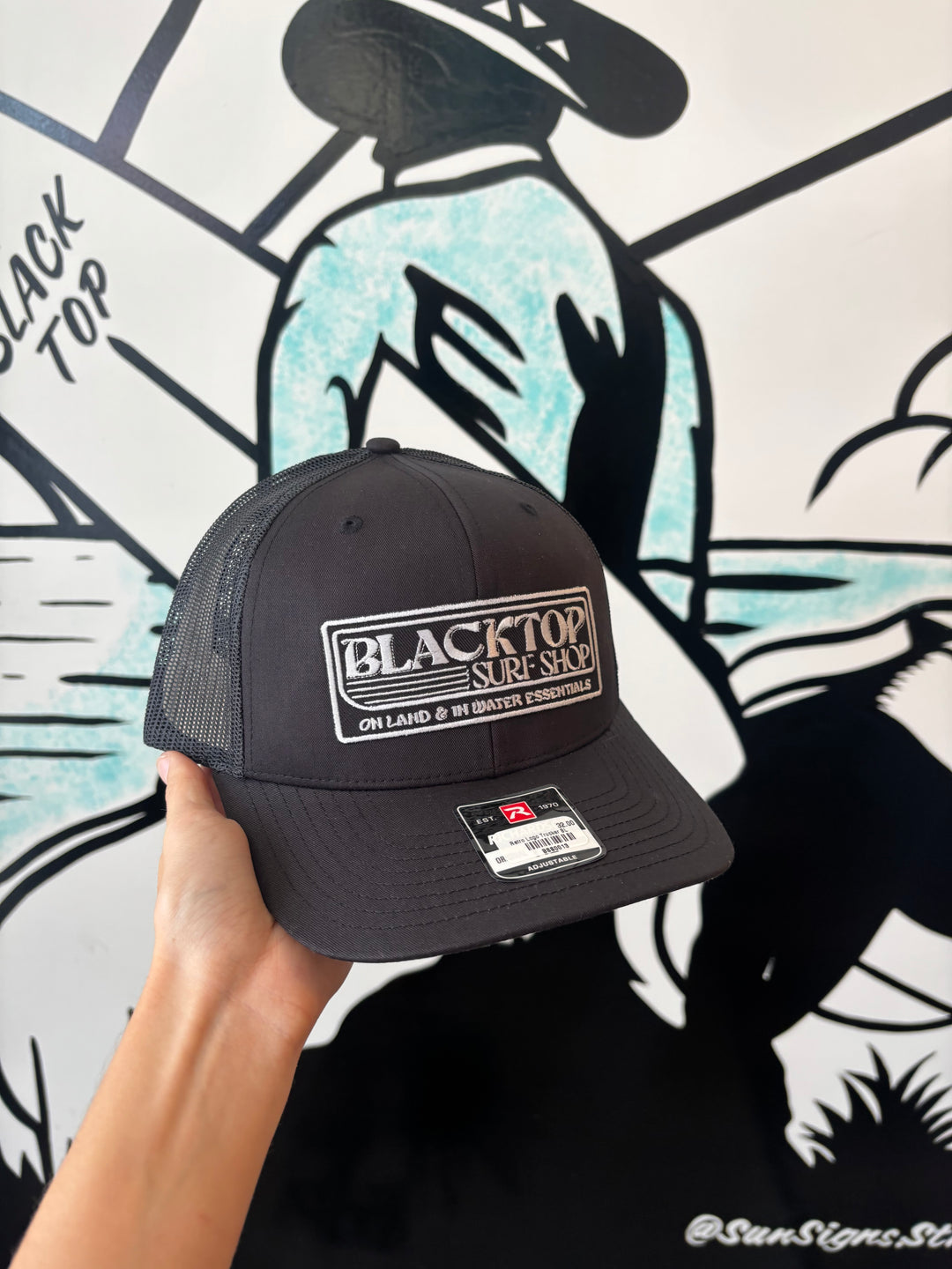 Retro Logo Trucker in Black
