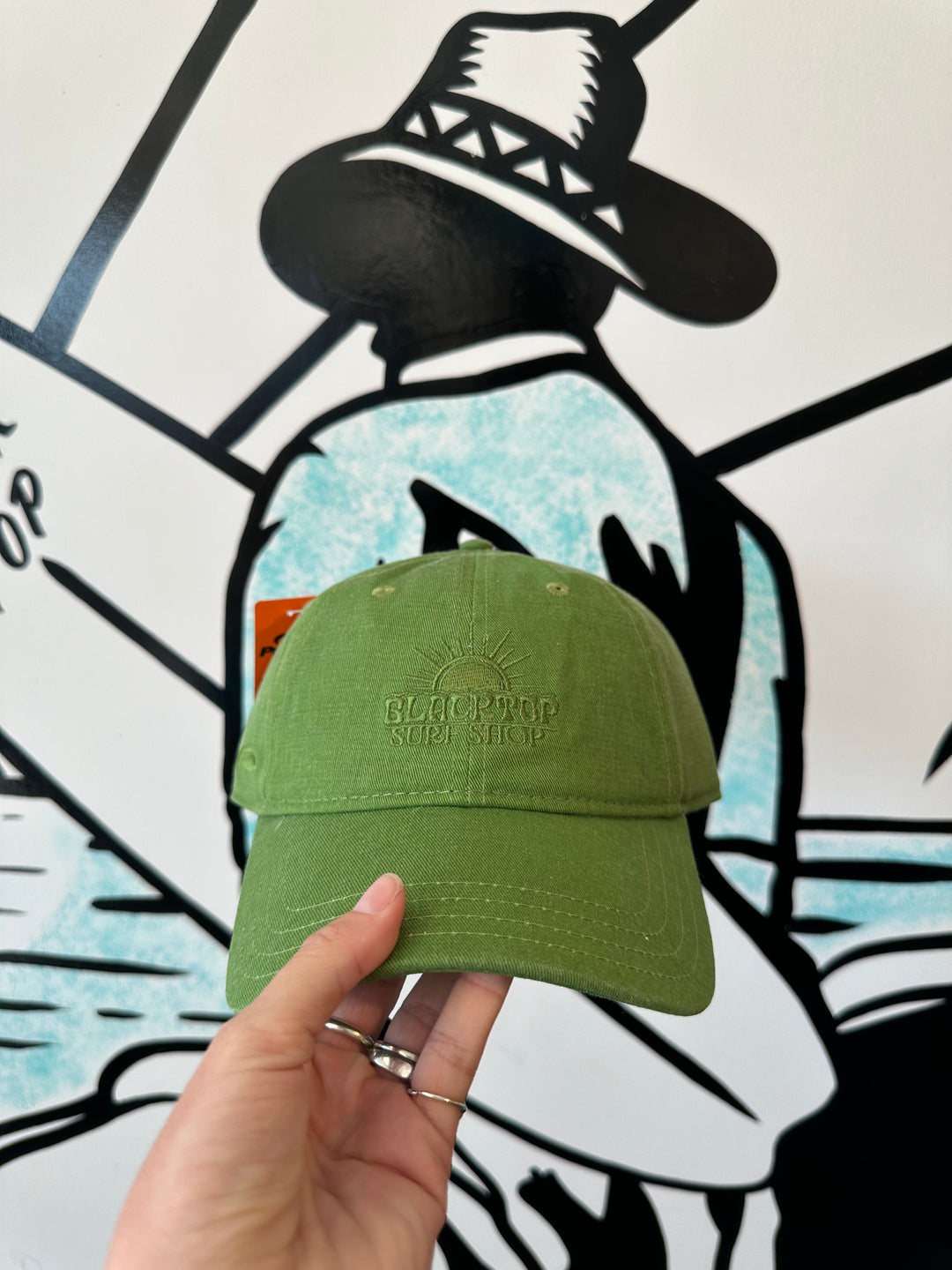 Blacktop Sun Tonal Dad Hat in Sage Green