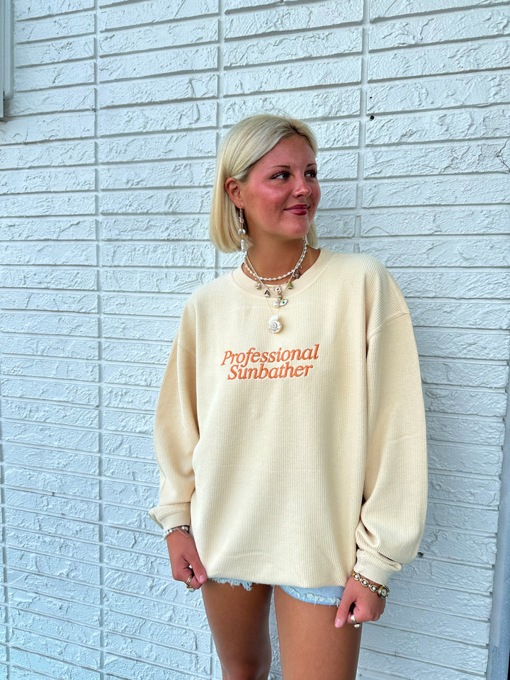 Professional Cord Crewneck in Natural