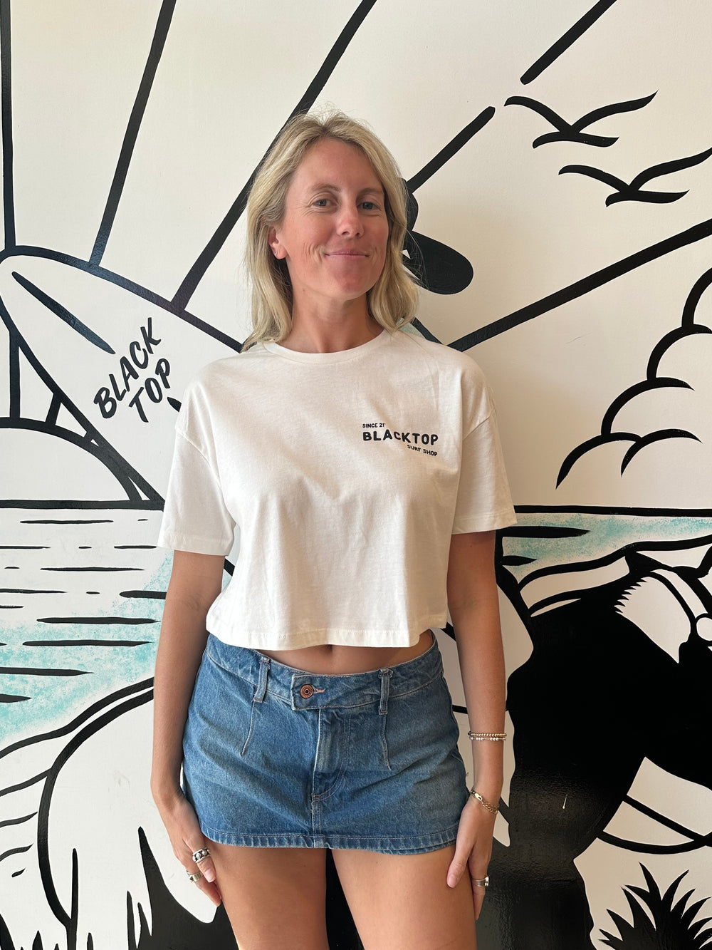 Dada Crop Tee in Vintage White
