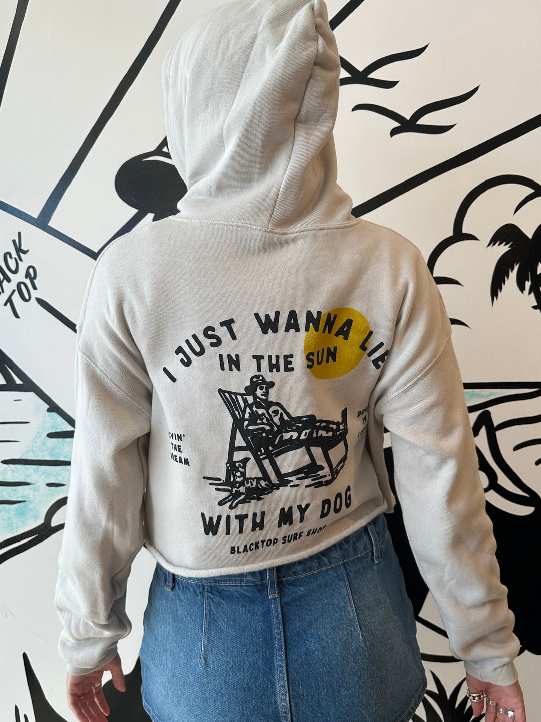 Dada Crop Hoodie in Heather Dust