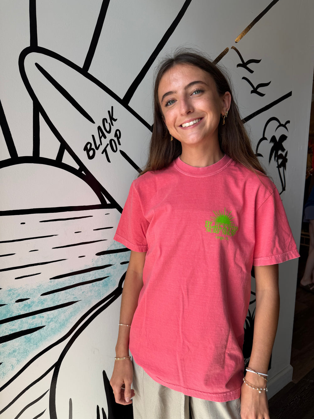 Blacktop Sun Tee in Watermelon