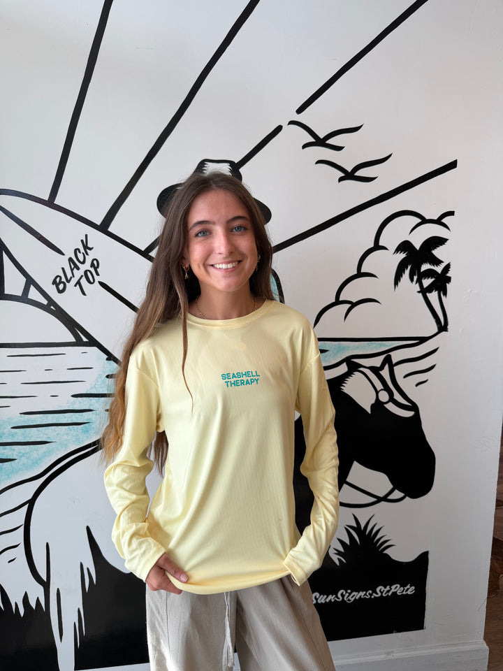 Seashell Therapy Long Sleeve Uv Protective Shirt in Canary