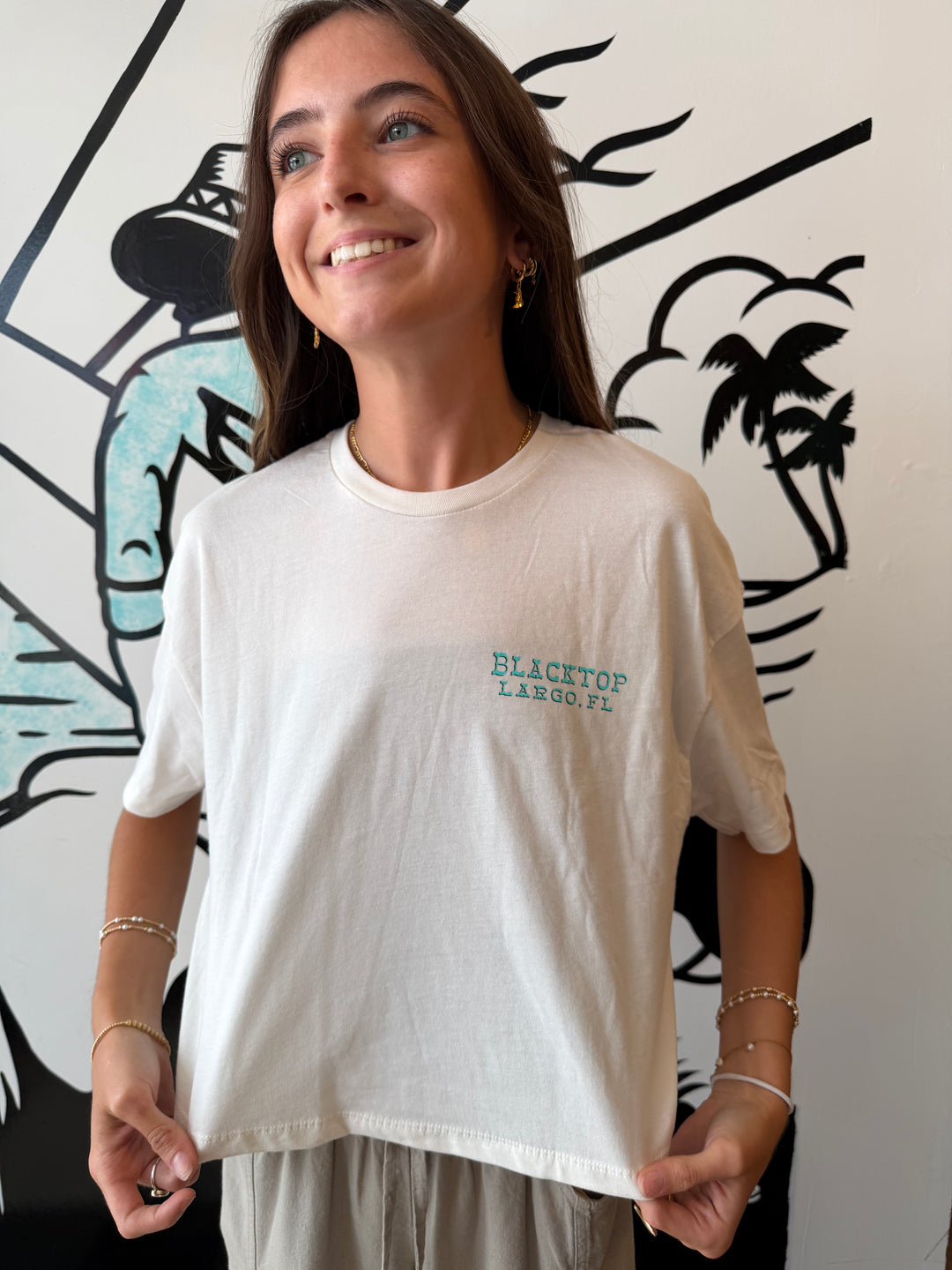 Lady Logger Crop Tee in Vintage White