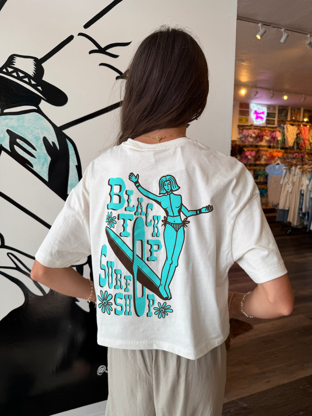 Lady Logger Crop Tee in Vintage White