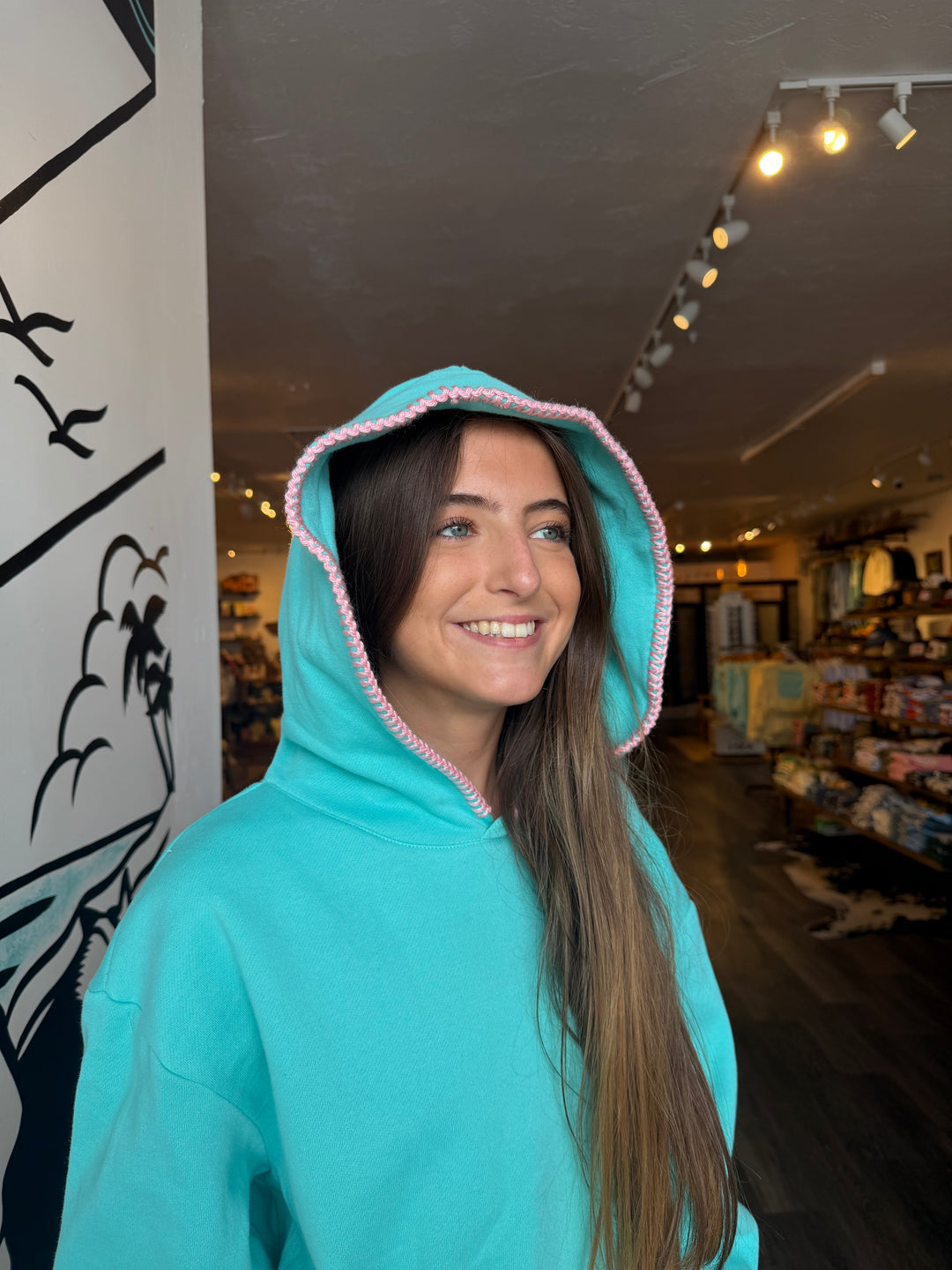 Blacktop Shores Hoodie in Teal