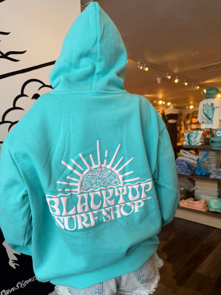 Blacktop Shores Hoodie in Teal