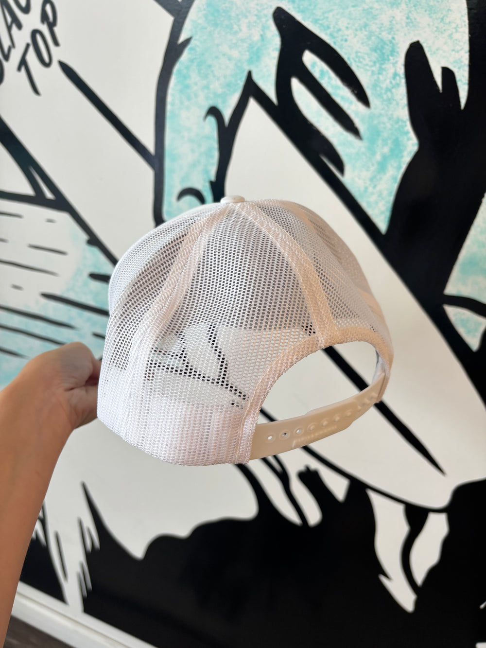 Retro Logo Trucker Hat in White