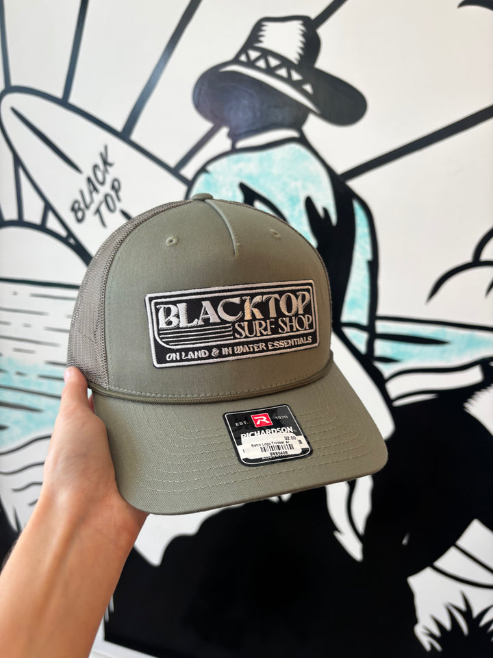 Retro Logo Trucker Hat in Army Green