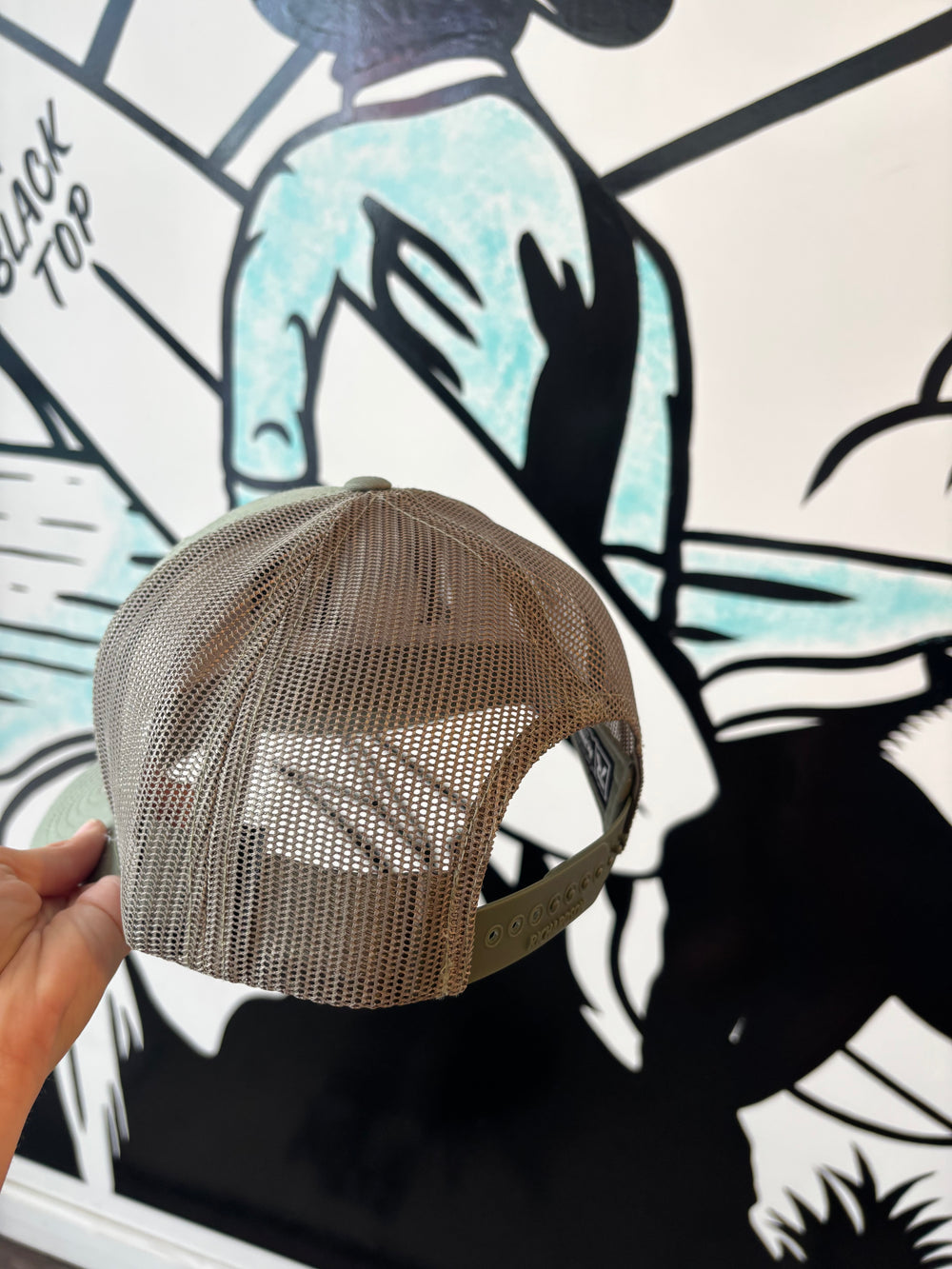 Retro Logo Trucker Hat in Army Green