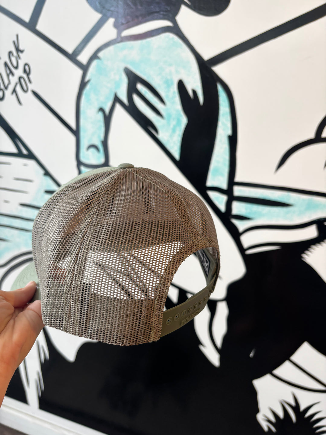 Retro Logo Trucker Hat in Army Green