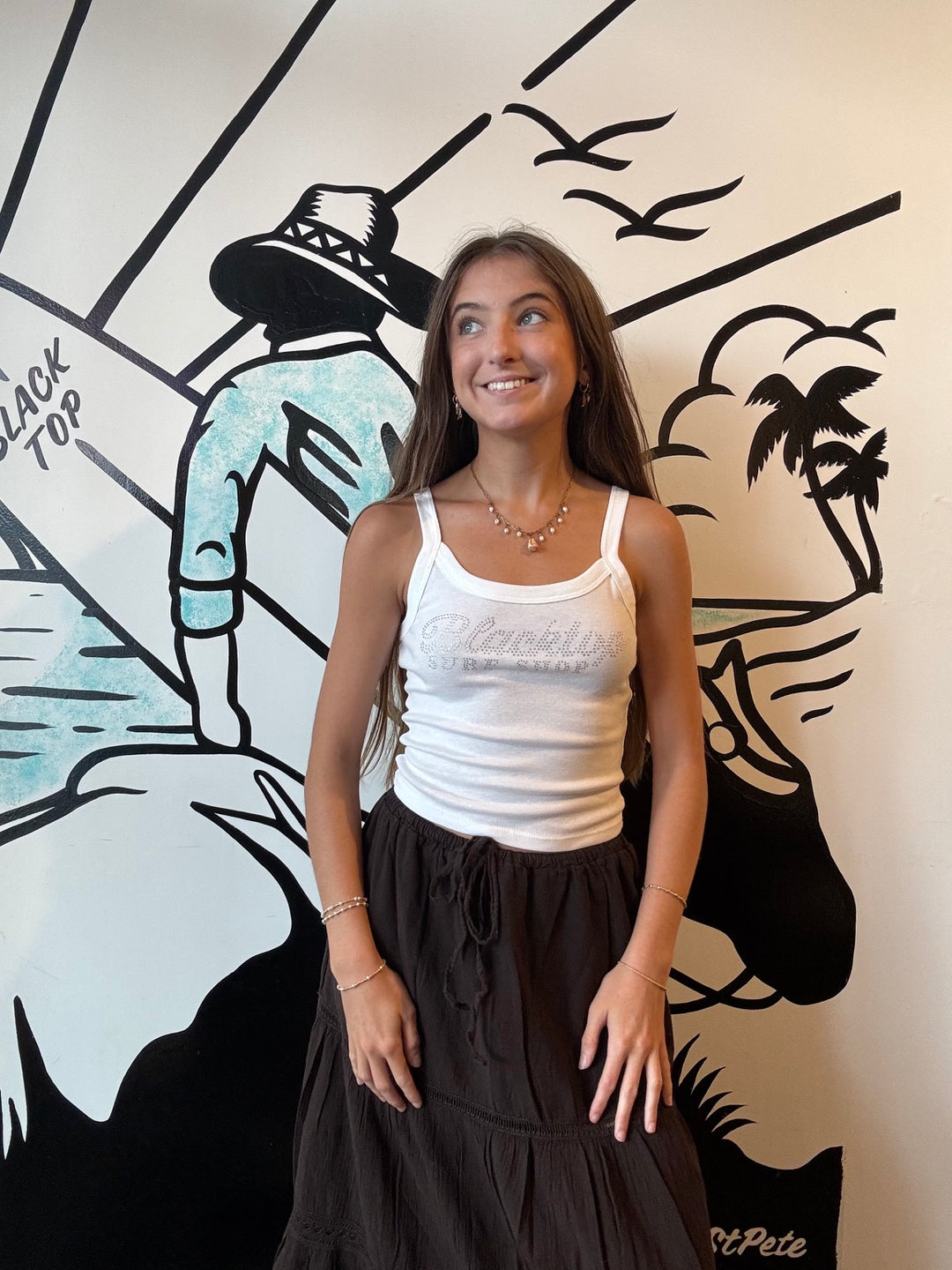 Sunglint Crop Tank Top in Diamond