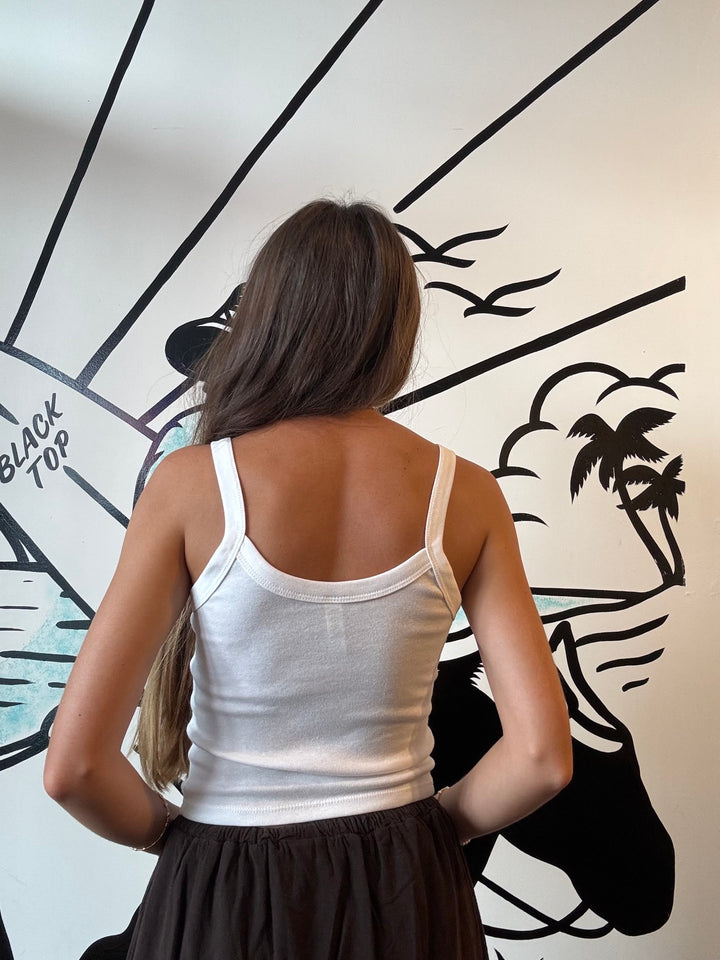 Sunglint Crop Tank Top in Diamond