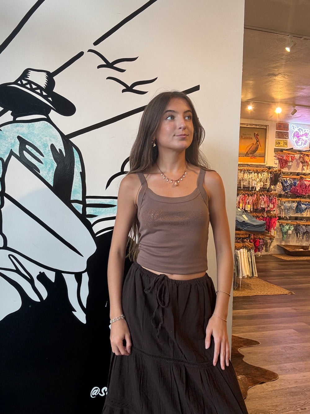 Sunglint Crop Tank Top in Topaz