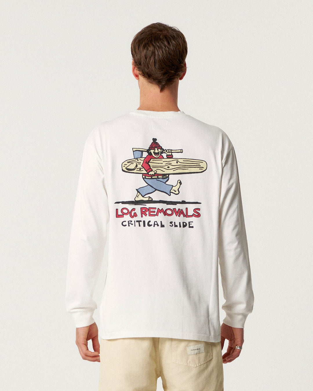 Log Removal Longsleeve Tee in Vintage White