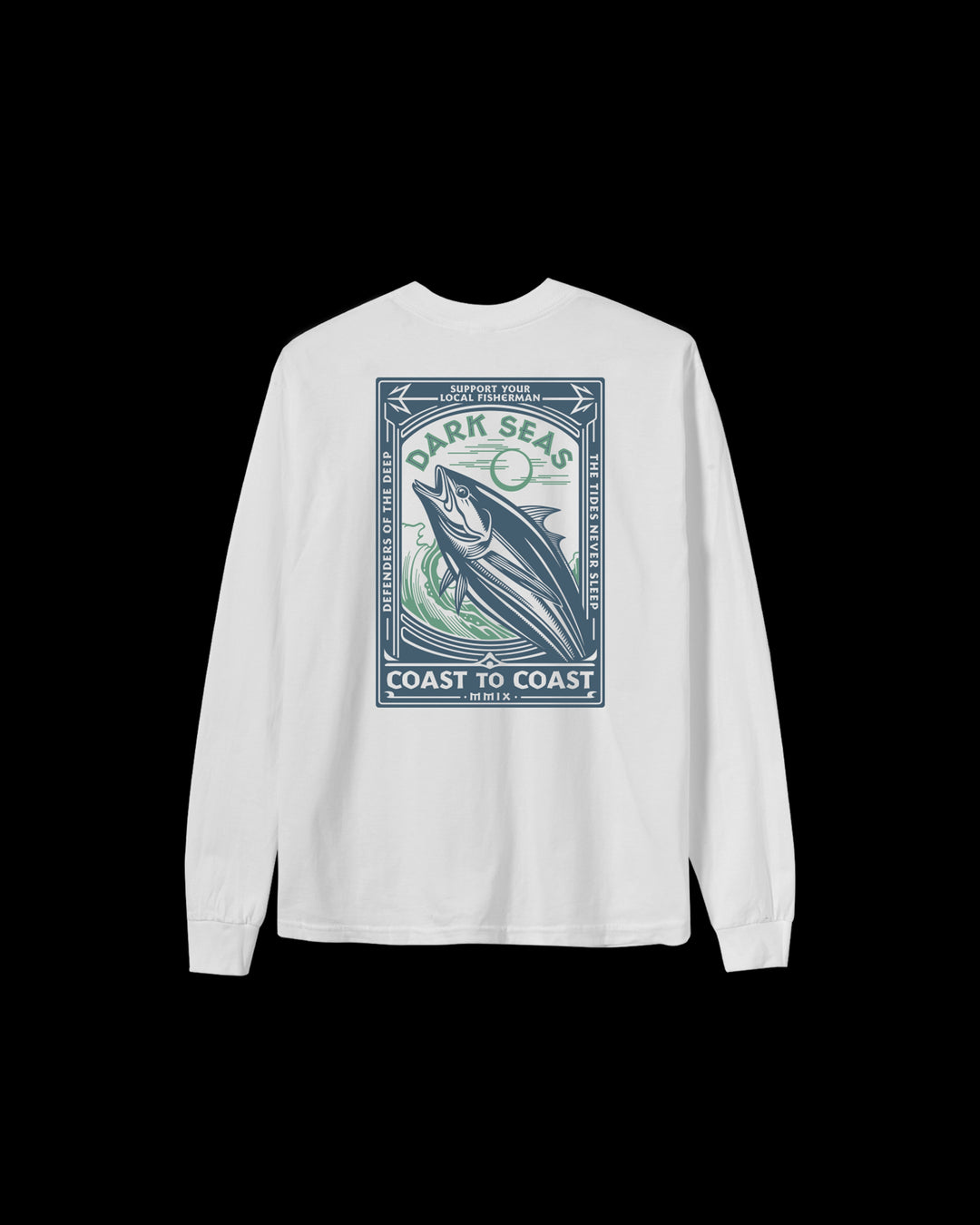 Never Sleep LS Tee in White