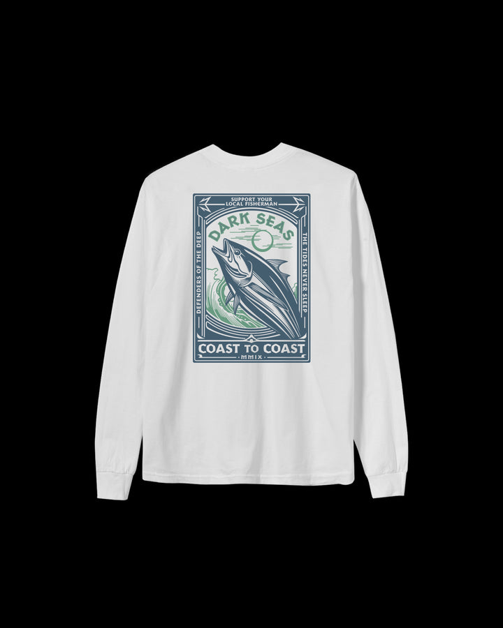 Never Sleep LS Tee in White