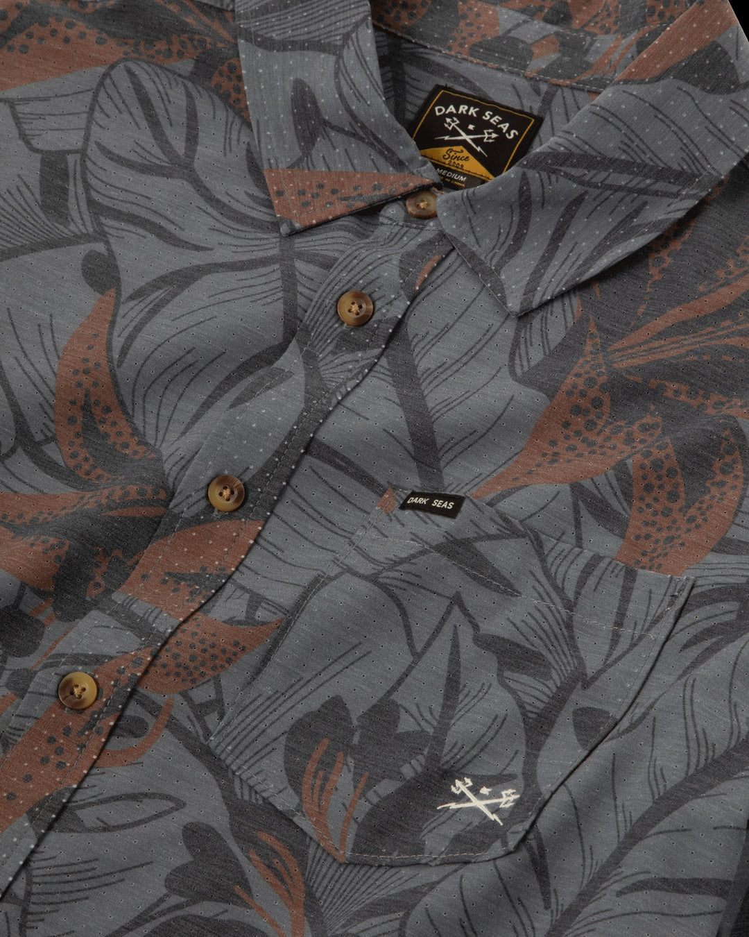 Webster Woven Short Sleeve in Charcoal