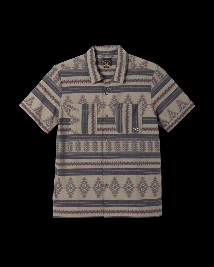 Palmetto Woven Short Sleeve in Aloe/Brown