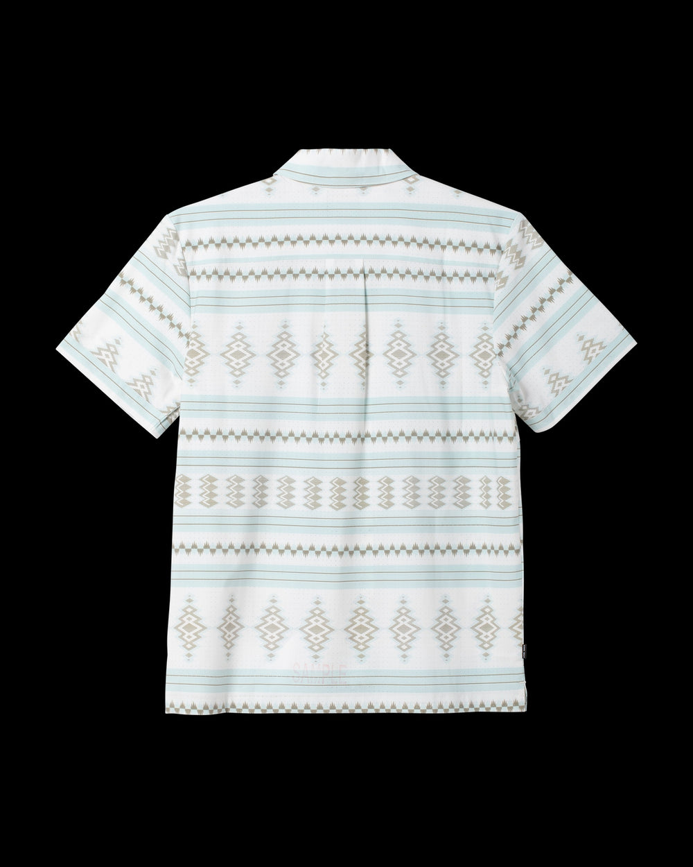 Palmetto Woven Short Sleeve in Off White/Blue