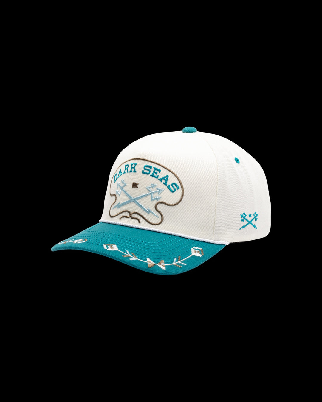 Bronco Hat in Off White/Teal