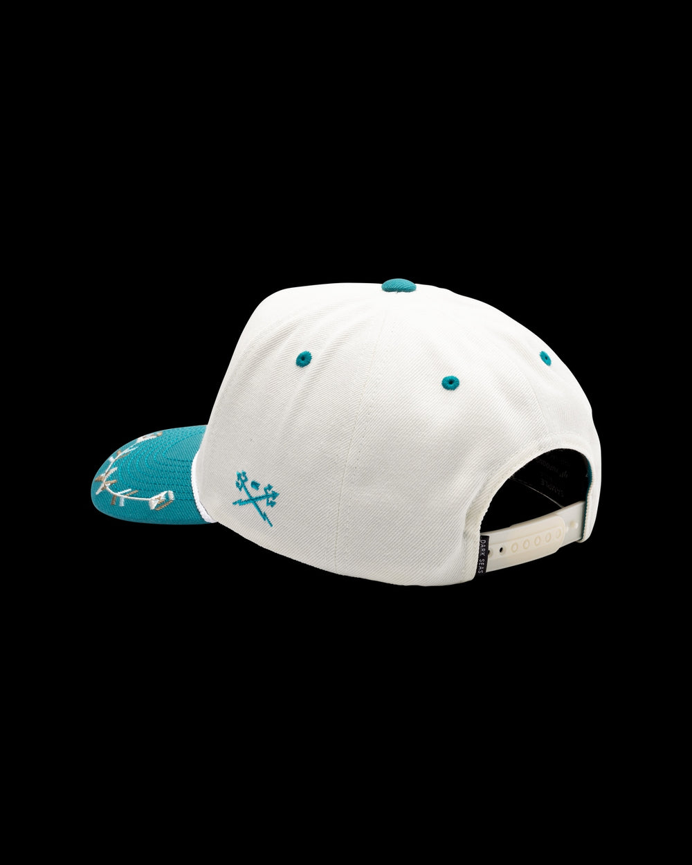 Bronco Hat in Off White/Teal