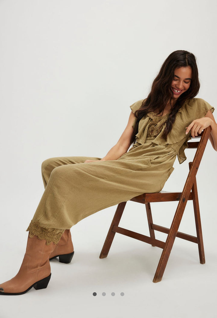 Bali Rolling Dunes Jumpsuit in Dusty Olive