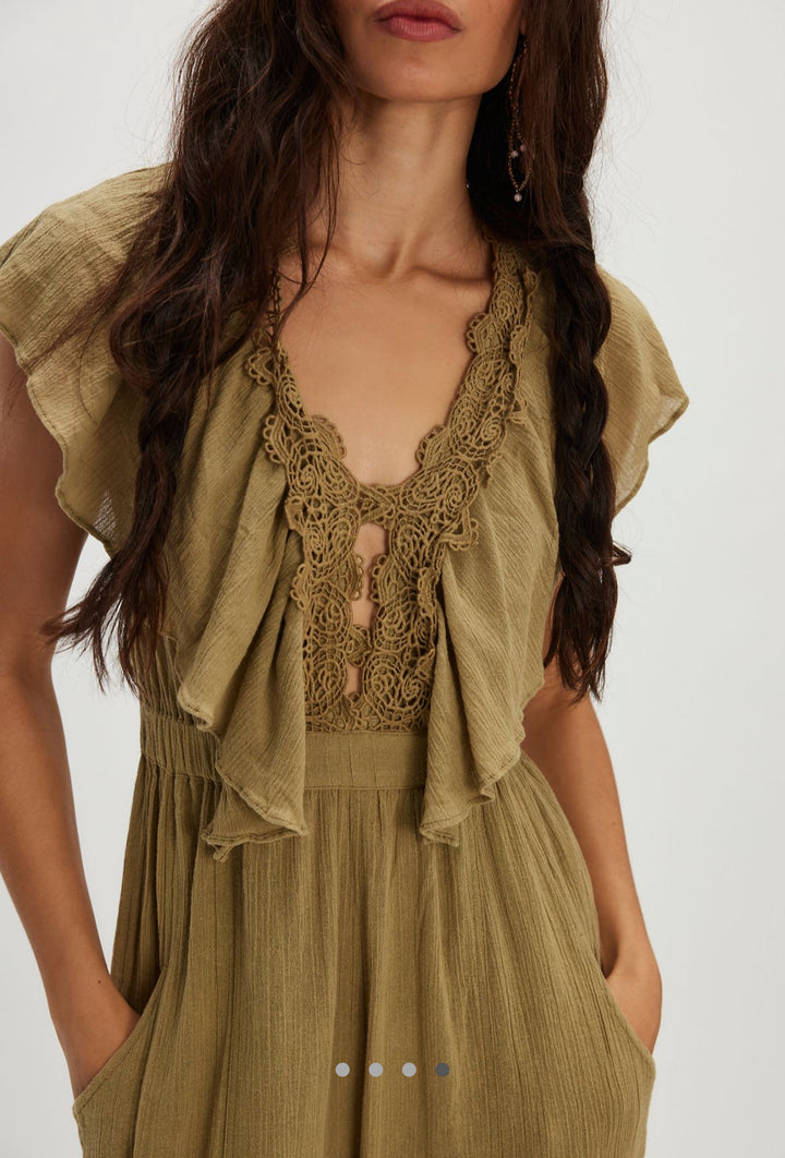 Bali Rolling Dunes Jumpsuit in Dusty Olive