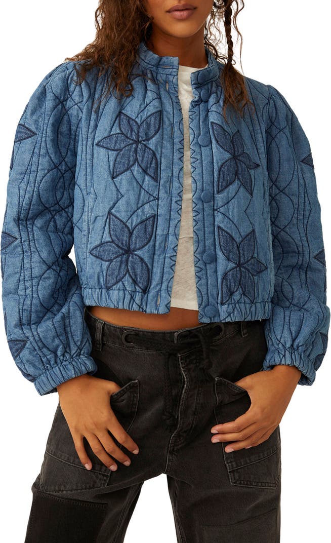 Quinn Quilted Jacket in Indigo