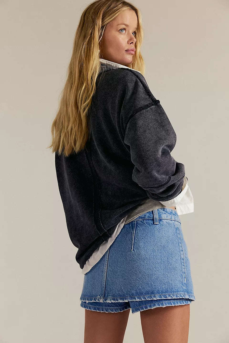 Galivanting Denim Skort in Oasis Blue