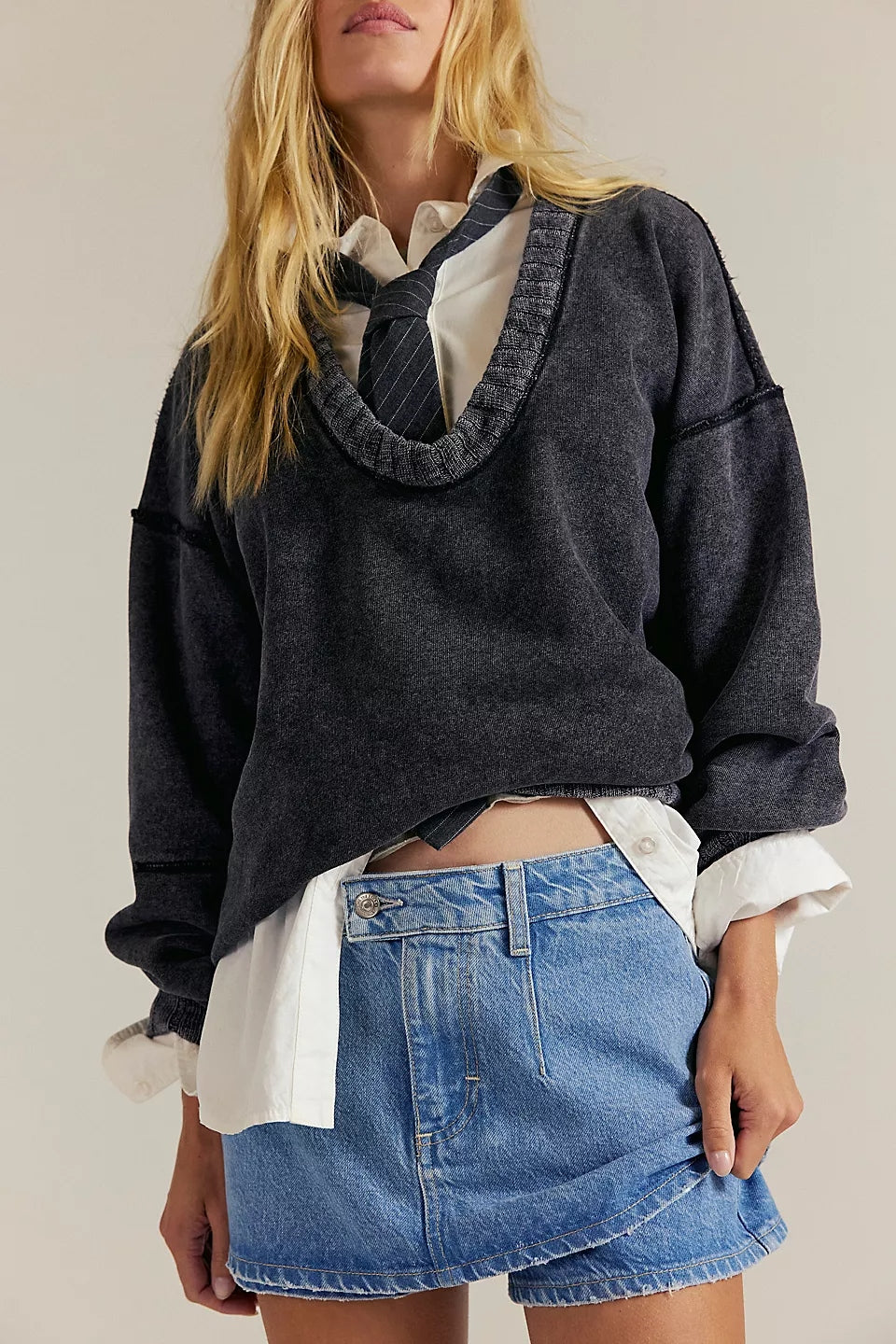 Galivanting Denim Skort in Oasis Blue