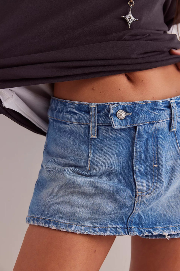 Galivanting Denim Skort in Oasis Blue