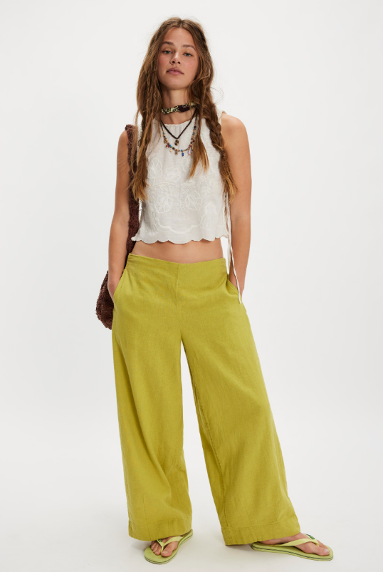 Demi Cotton Linen Pant in Palma