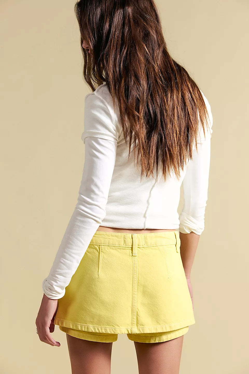 We The Free Gallivanting Peekaboo Skort in Lemon Ice