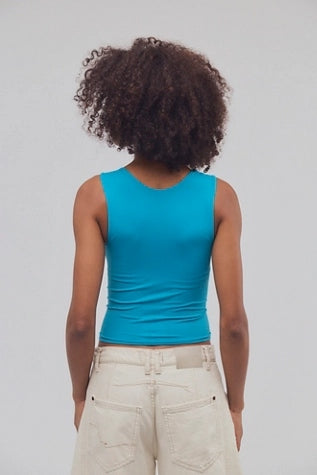 Clean Lines Muscle Cami in Hyper Teal