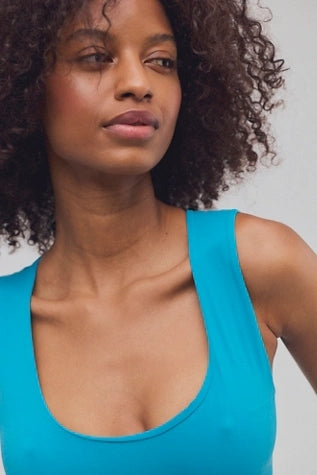 Clean Lines Muscle Cami in Hyper Teal