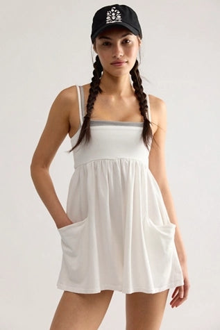 Hot Shot Strappy Romper in White