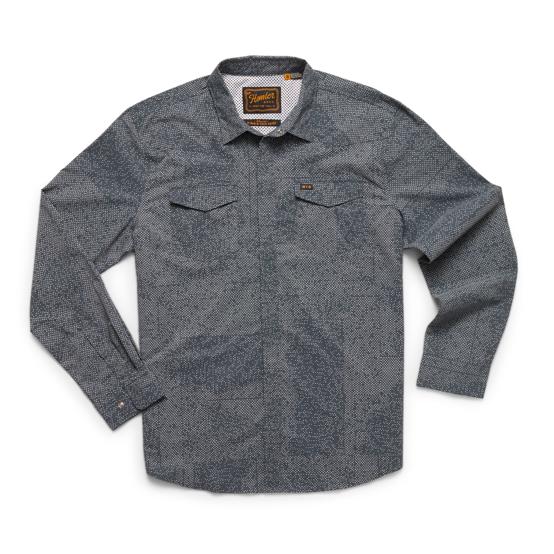 H Bar B Tech Longsleeve in Dot Matrix Slate