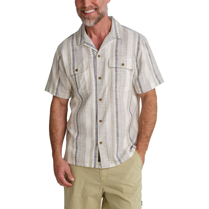 Shores Club Shirt in Old Bill Stripe Limestone