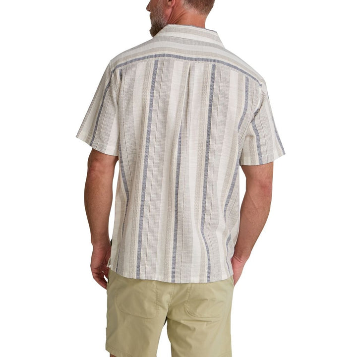 Shores Club Shirt in Old Bill Stripe Limestone