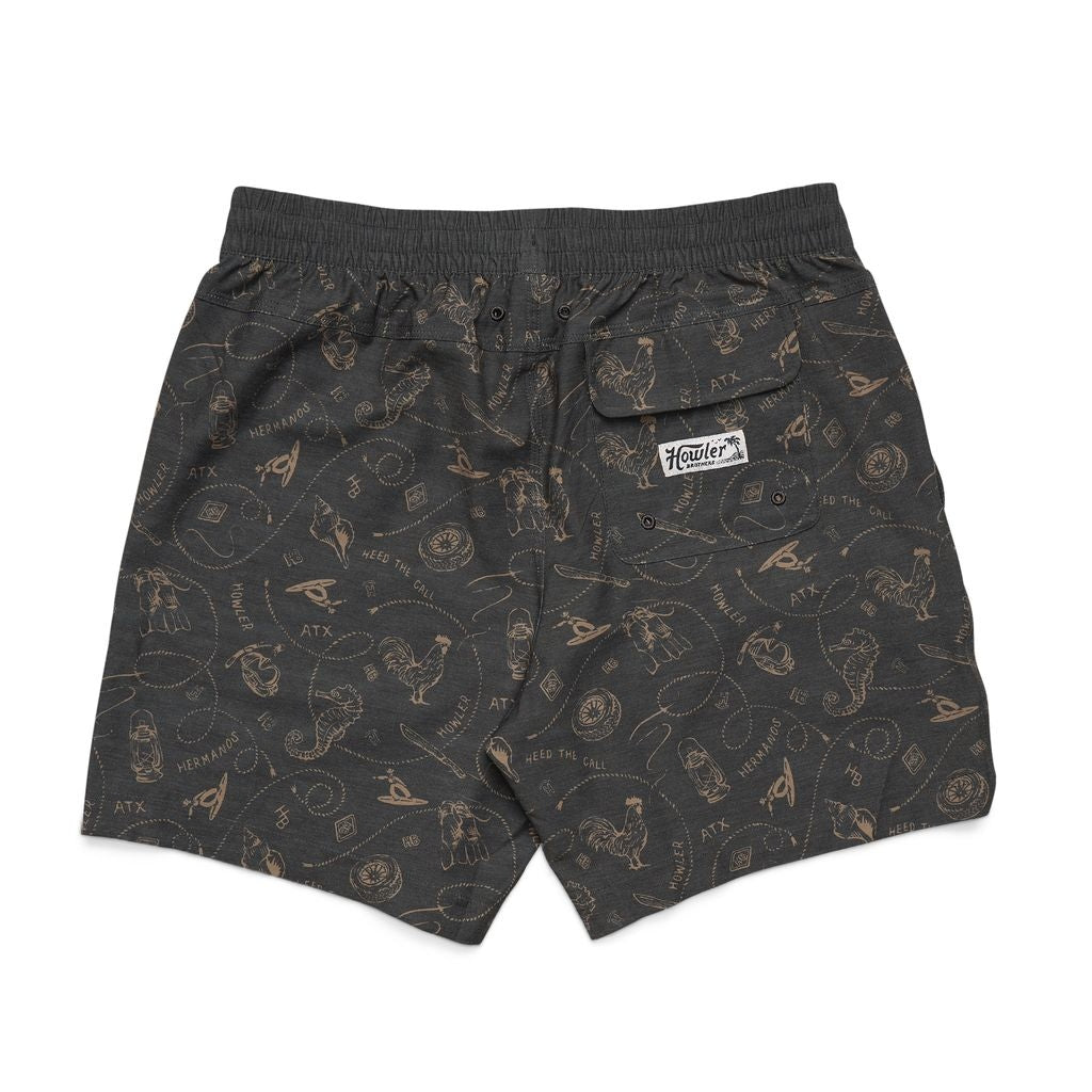 Deep Set Boardshorts in Sea Sodeo Antique Black