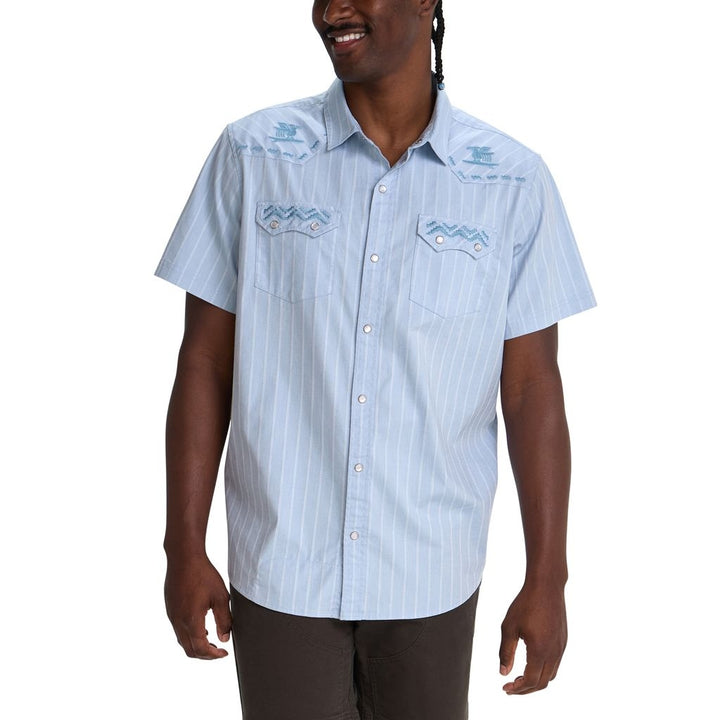 Crosscut Deluxe Snapshirt in Surfbirf Dobby